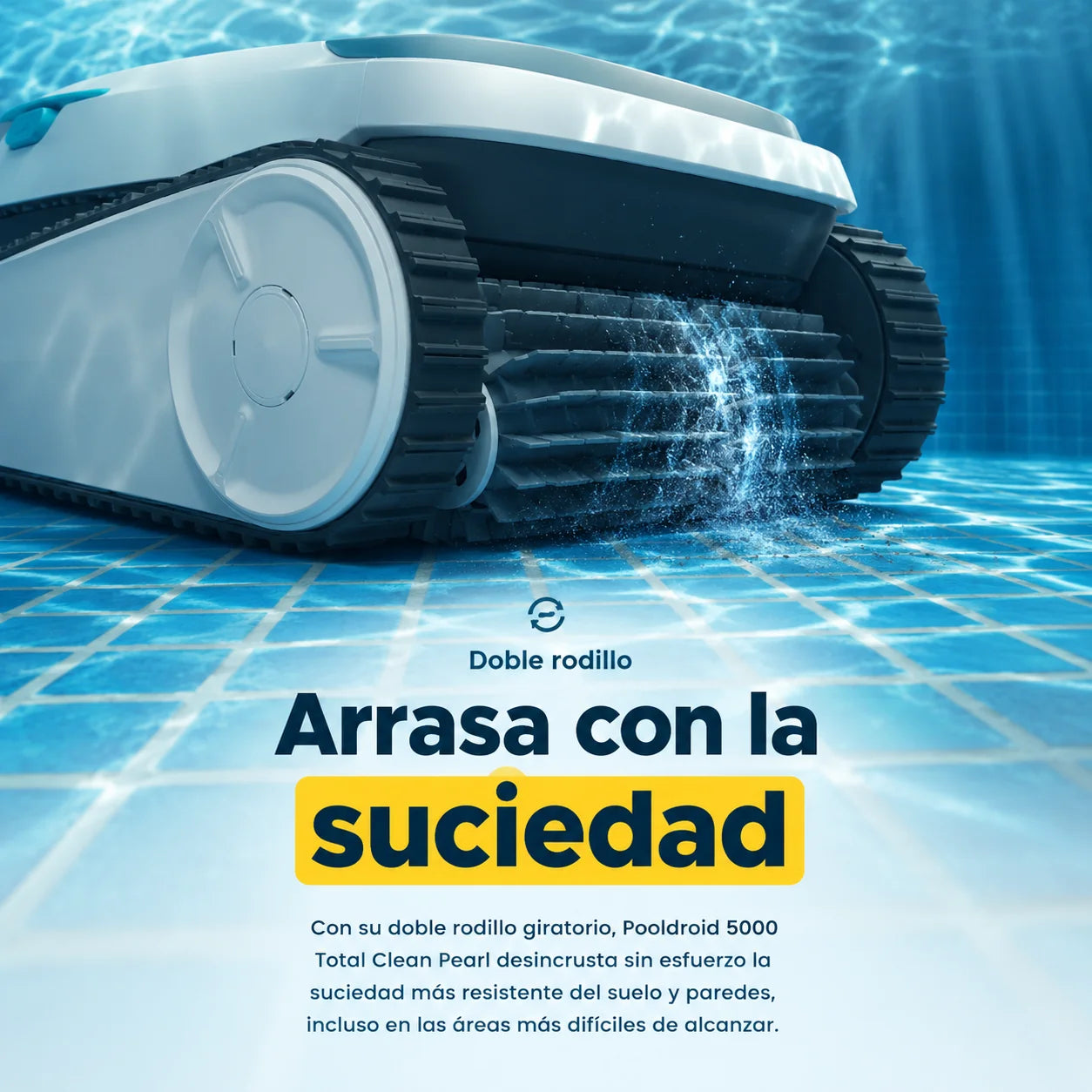 Cecotec Pooldroid 5000 TotalClean Pearl – Piscina limpia, sin esfuerzo