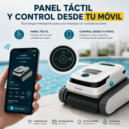 Cecotec Pooldroid 5000 TotalClean Pearl – Piscina limpia, sin esfuerzo