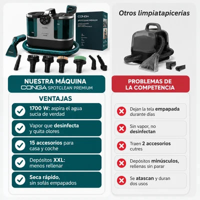 Conga 7000 Carpet&Spot Clean Steam XXL Pro – Deja tus sofás como el primer día